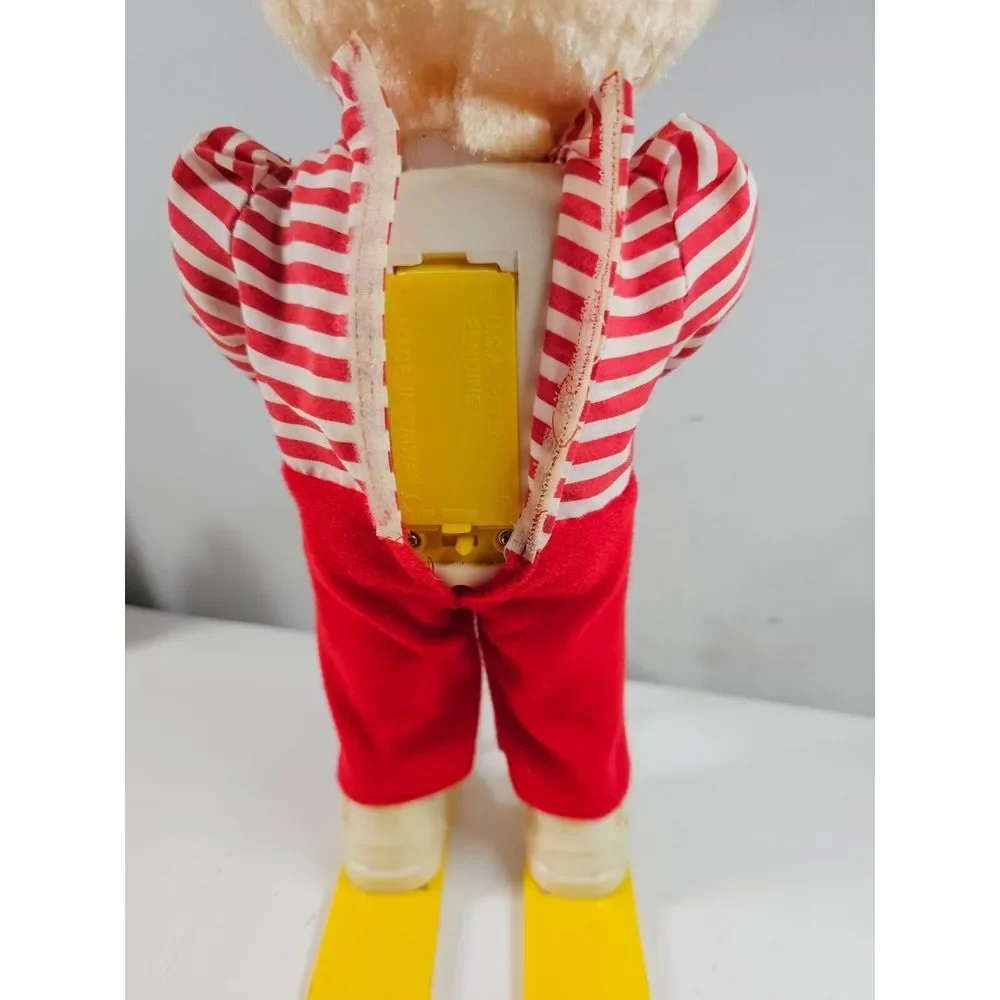 Vintage Merry Skier Animated Skiing Bear Plays‎ Music With Box - As Is  - Read